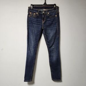 Y2K True Religion Halle Super T Skinny Stretch Dark Wash Jeans 27